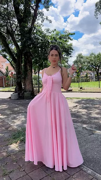 Vestido Rosado Tiras