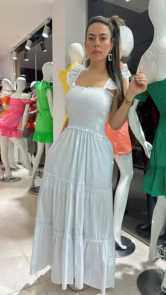 Vestido Blanco Encauchado