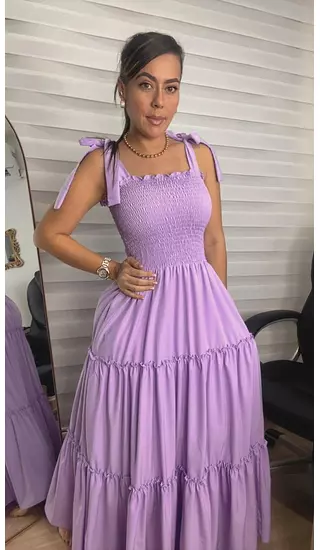 Vestido Lila Encauchado – Estilo Único Y Sofisticado