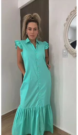 Vestido Largo Verde Menta – Dulzura Y Estilo Atemporal