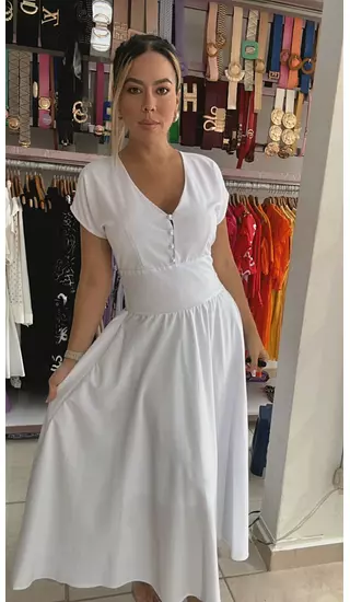 Vestido Largo Blanco – Elegancia Fluida Y Estilo