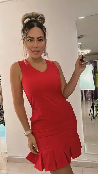 Vestido Rojo Semi Ceñido