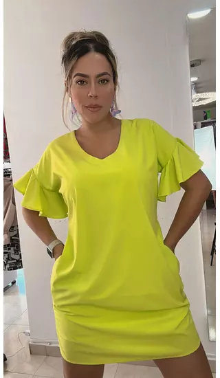 Vestido Corto Verde Neón – Chic Femenino