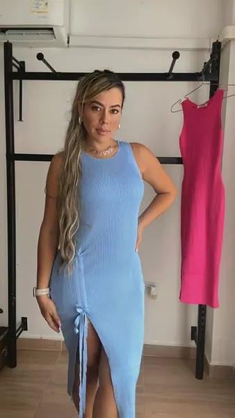 Vestido Largo Azul Cielo