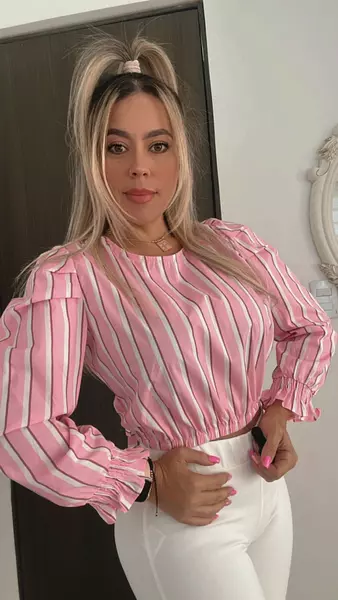 Blusa De Rayas Rosa