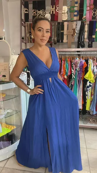 Vestido Largo Azul Rey