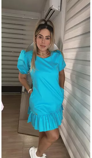 Vestido Agua Marina – Elegancia Y Estilo Dulce