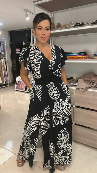 Vestido Negro Hoja