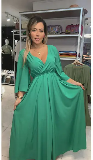 Vestido Verde – Estilo Fresco Y Sofisticado