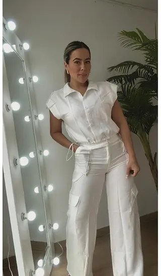 Set Cargo Blanco – Estilo Casual & Chic