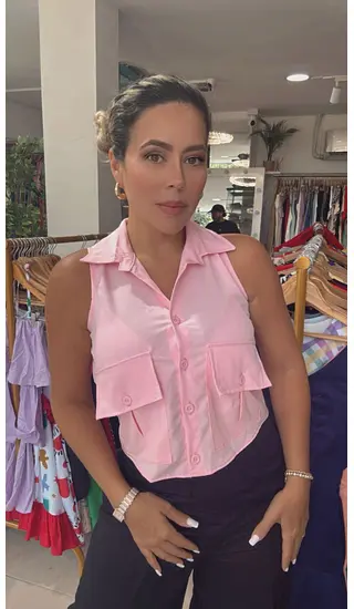 Chaleco Rosado De Moda Sofisticado