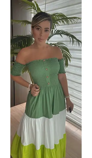 Vestido Largo Encauchado En Popelina Chic