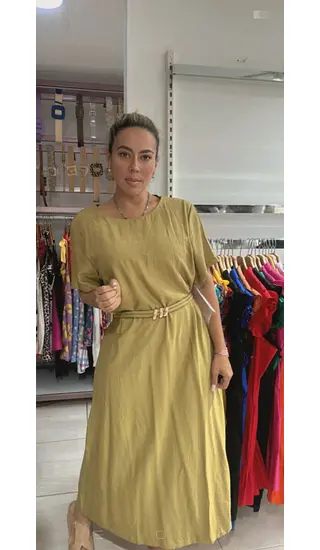 Vestido Verde Largo Estilo Bata