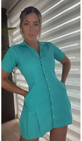 Vestido Corto Agua Marina – Frescura Y Estilo Elegante