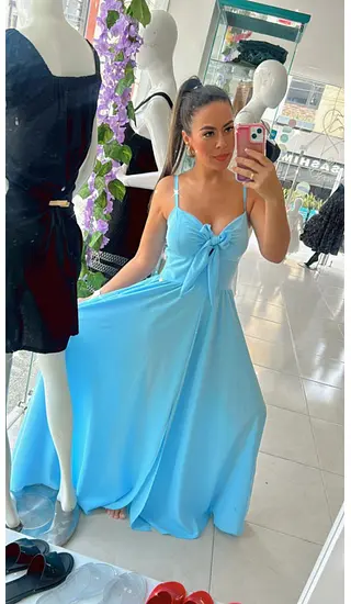 Vestido Largo Azul Bebe – Frescura Y Estilo