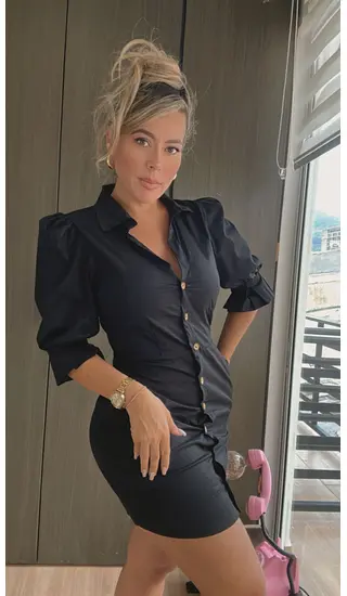 Vestido Negro Manga – Elegancia Y Versatilidad