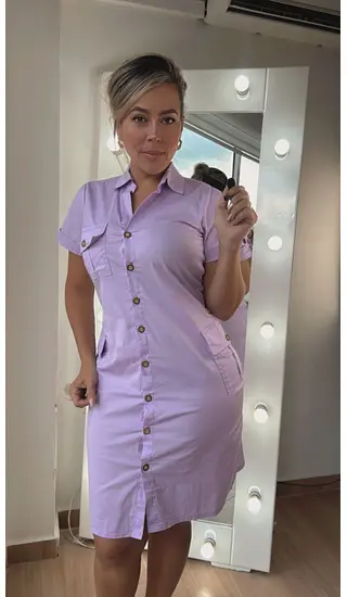 Vestido Cargo Lila Moderno