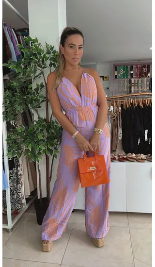 Enterizo Lila-Naranja