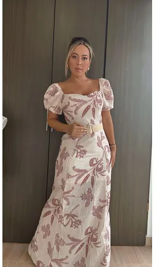 Vestido Largo Con Mangas