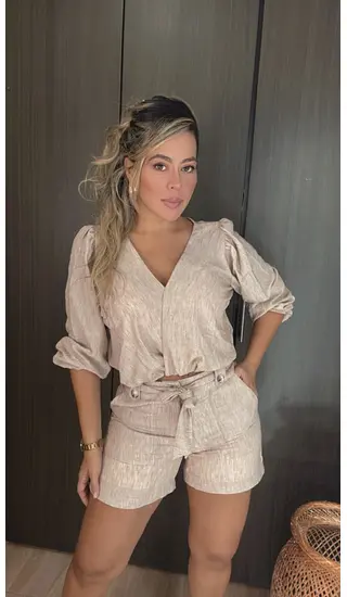 Set De Blusa Manga Larga Y Short