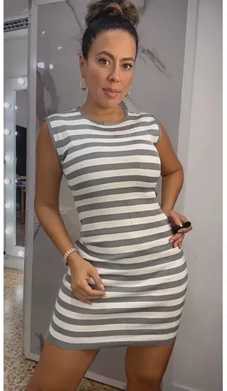 Vestido A Rayas, Fresco Y Encantador