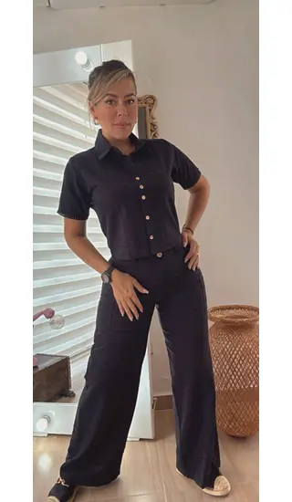 Set Negro Elegante Y Sofisticado