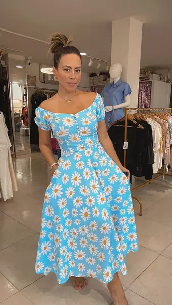 Vestido Largo Floral En Seda Estudio, Fresco Y Elegante