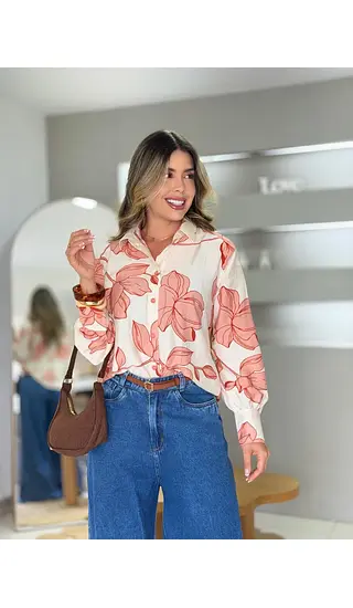 Camisera Blush Flowers