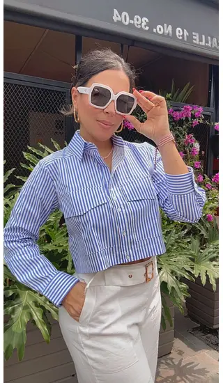 Camisera Rayas Azul X Blanco✨