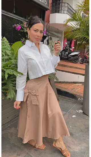 Falda Larga Camel