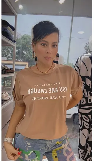 Camiseta Camel X Letras Estampadas