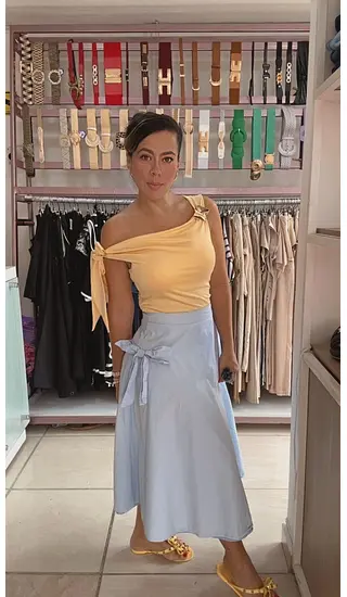 Falda Larga Azul Bebé
