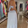 Vestido Selene Blanco Con Herrajes Y Espalda Descubierta