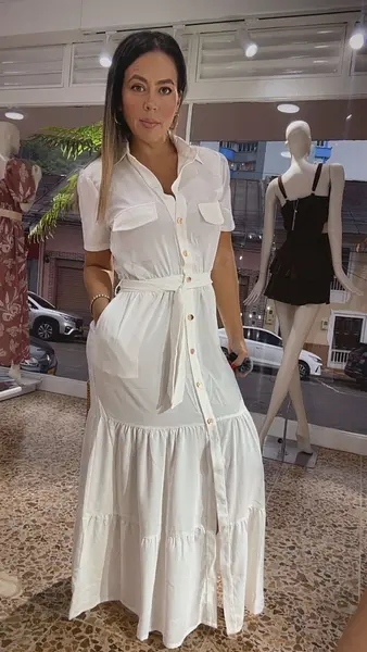 Vestido Largo Blanco Clásico