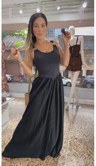 Vestido Largo Negro Elegance