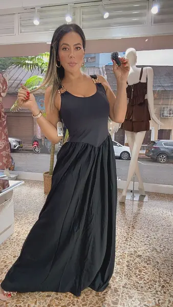 Vestido Largo Negro Elegance
