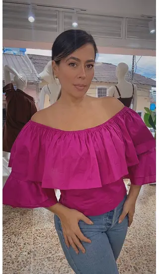 Blusa Campesina Magenta