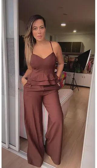 Set De Pantalón Y Blusa - Chocolate