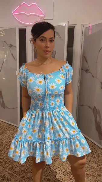 Vestido Corto - Cielo Azul