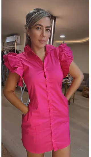 Vestido Fucsia - Doble Bolero.