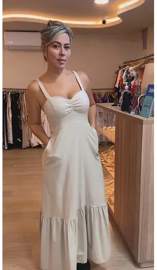 Vestido Largo Bolsillos.