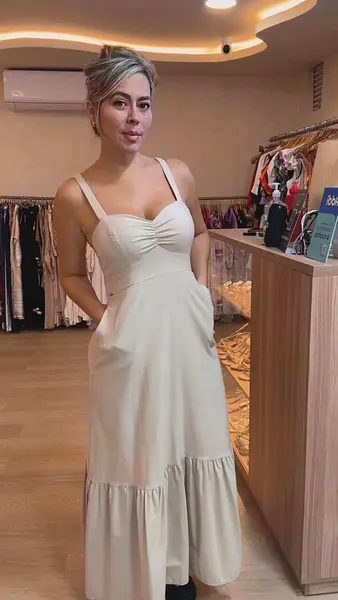 Vestido Largo Bolsillos.