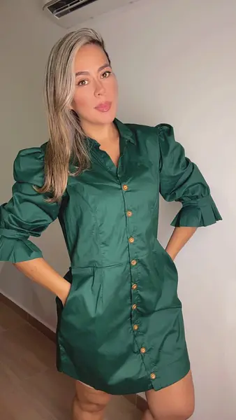 Vestido Camisero - Verde Botella