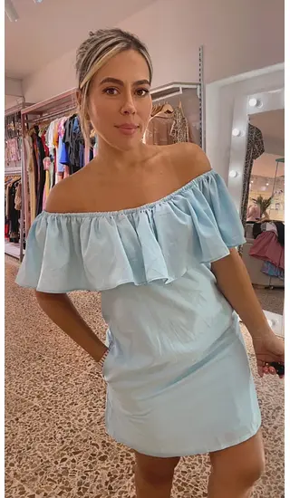 Vestido Corto Baby Blue - Un Bolero