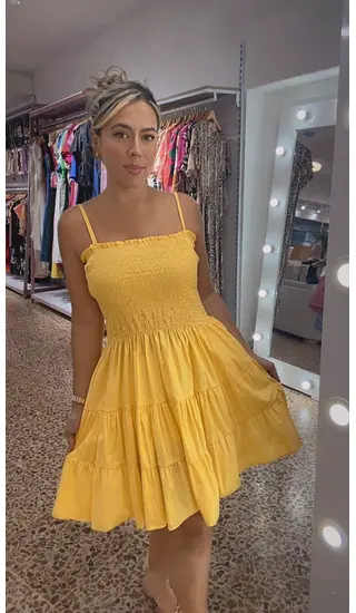 Vestido Tiras - Encauchado Superior.