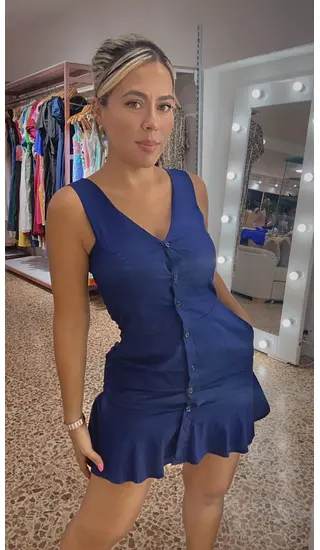 Vestido Azul Oscuro - Bolero
