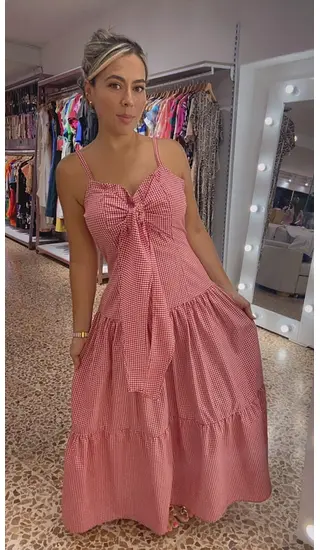Vestido Nudo - Cuadros