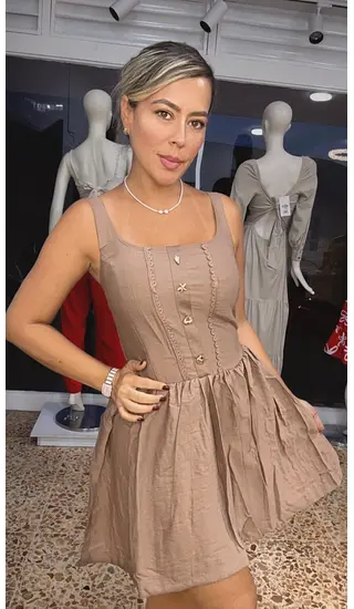 Vestido Amelia - Tono Camel